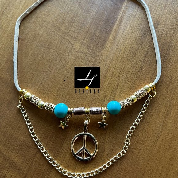 NWT: STARRY CENTER"PEACE" BOHO CHOKER - Picture 2 of 8